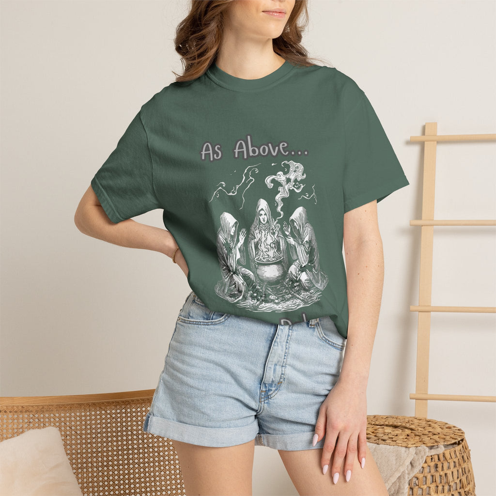 As Above So Below Ritual Scene T-Shirt | Occult Witchcraft Illustration - Erudition Designs