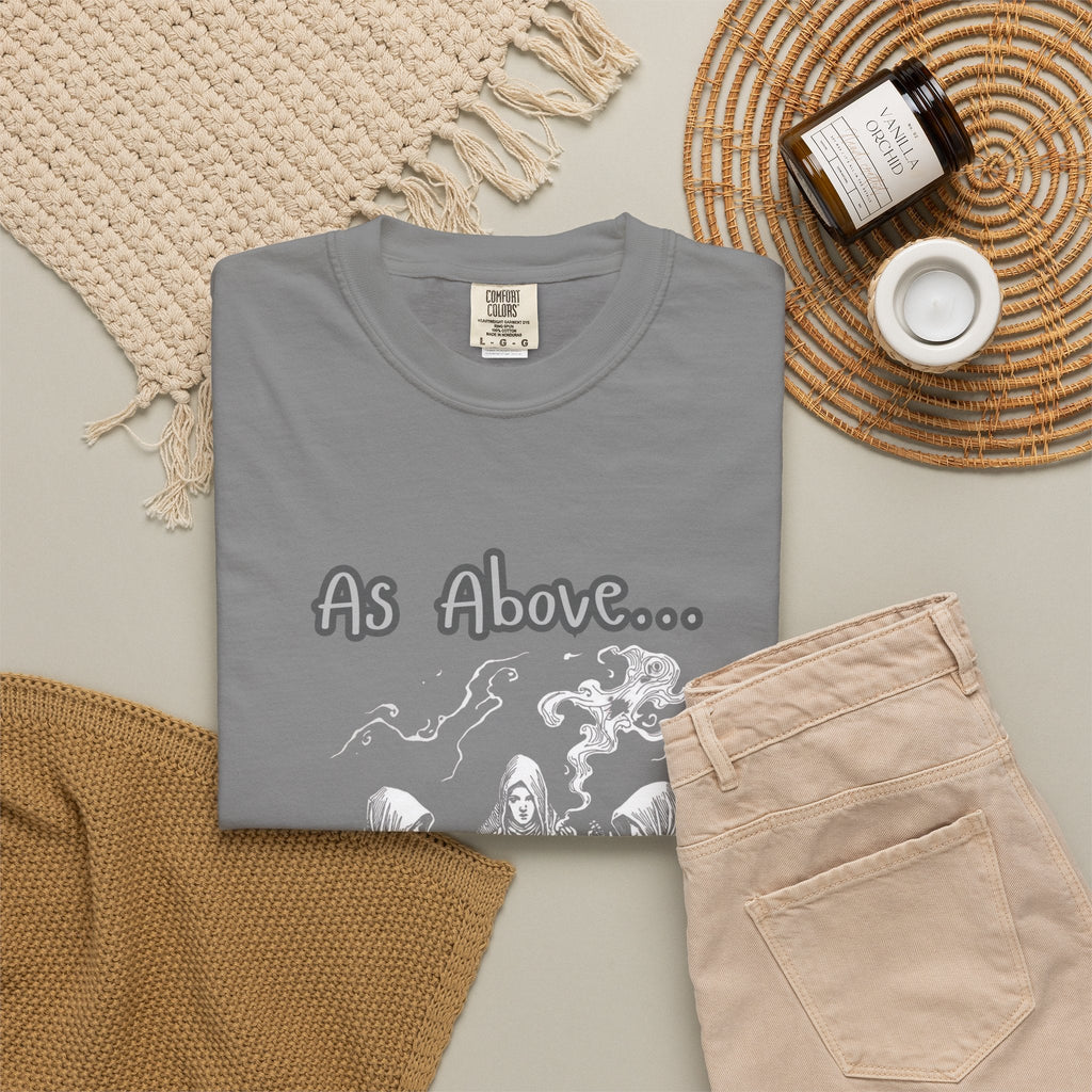 As Above So Below Ritual Scene T-Shirt | Occult Witchcraft Illustration - Erudition Designs