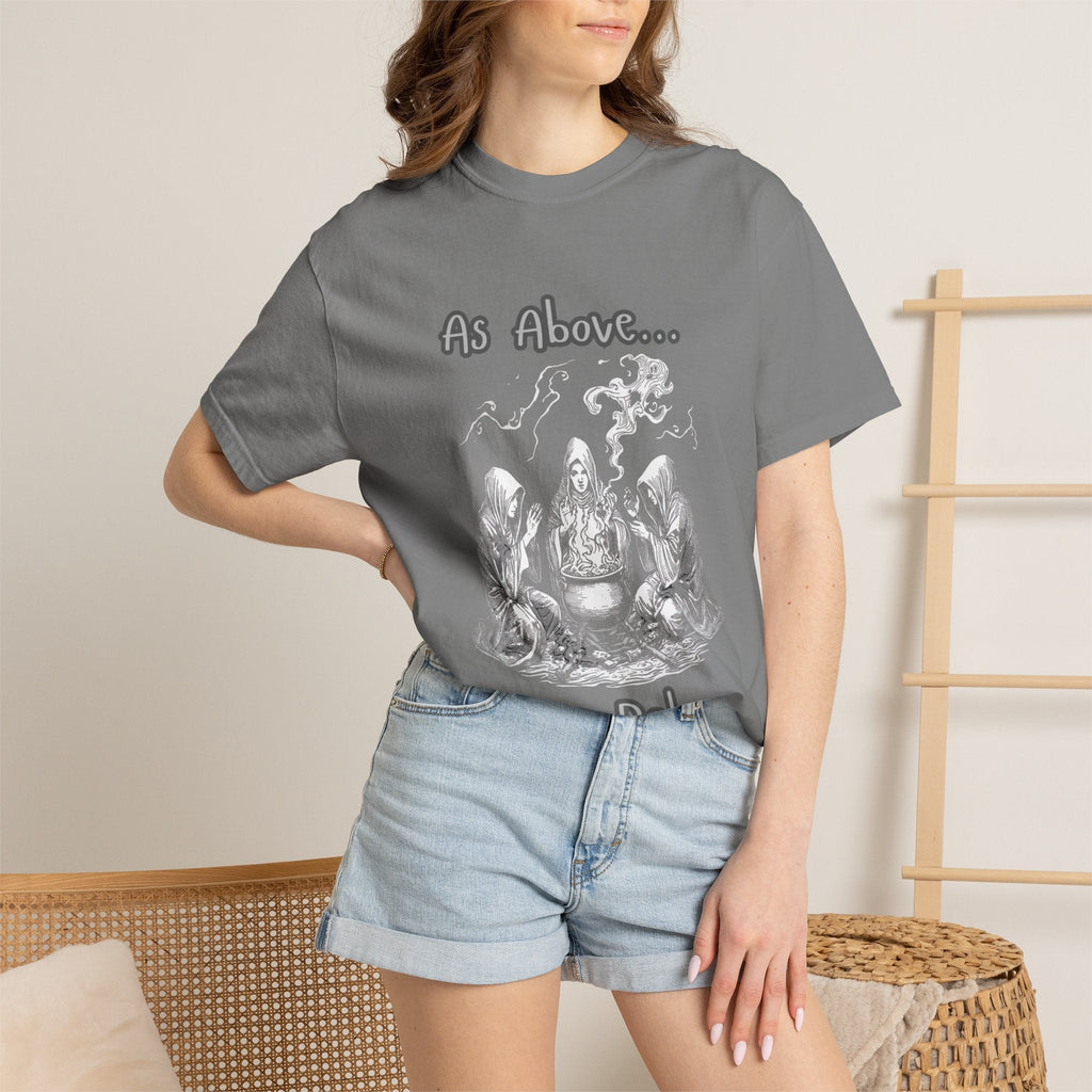 As Above So Below Ritual Scene T-Shirt | Occult Witchcraft Illustration - Erudition Designs