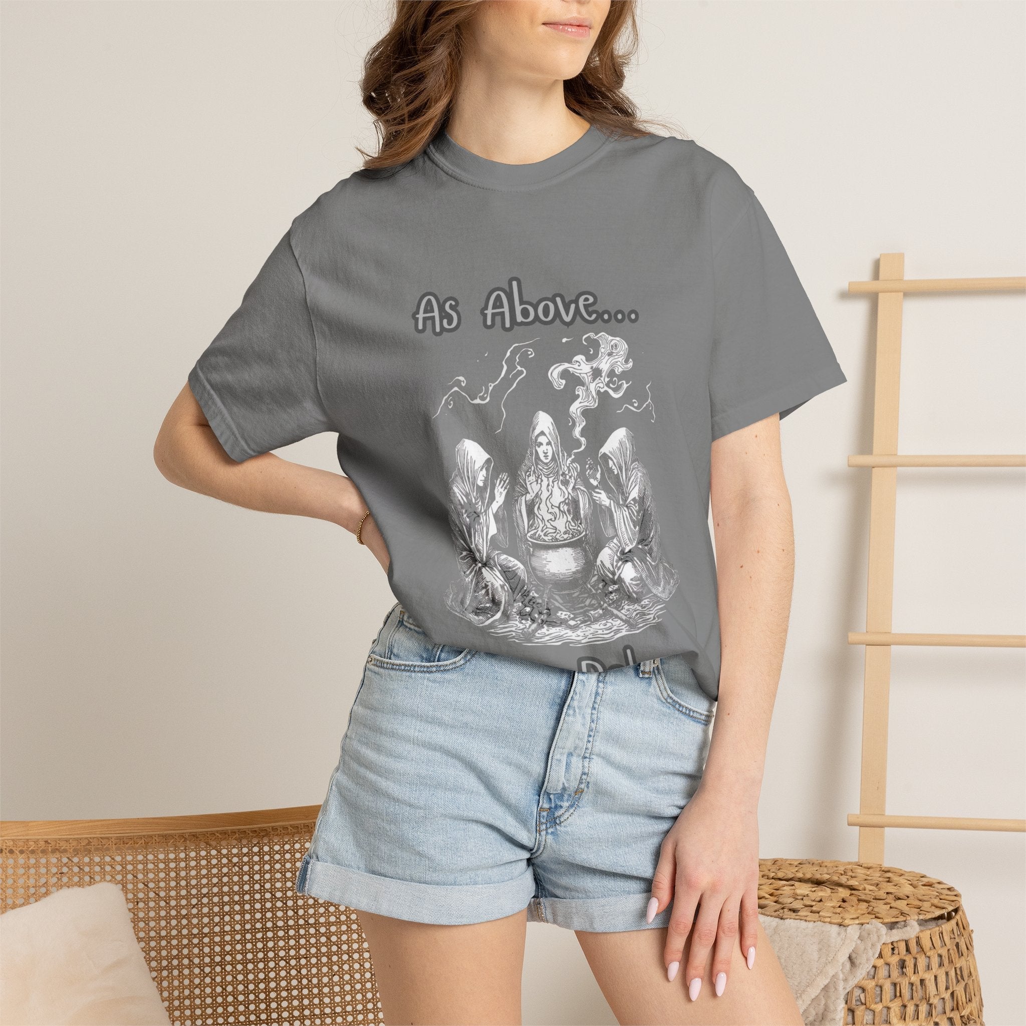 As Above So Below Ritual Scene T-Shirt | Occult Witchcraft Illustration - Erudition Designs