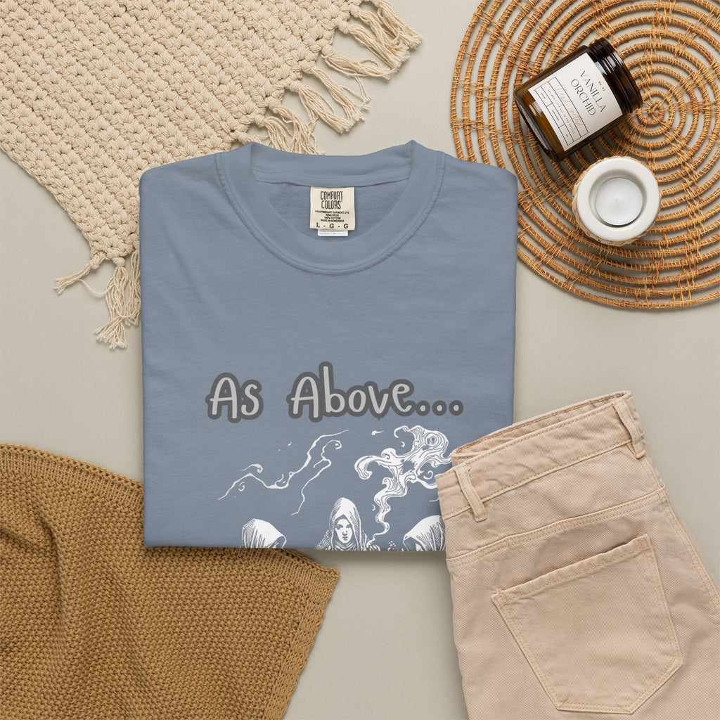 As Above So Below Ritual Scene T-Shirt | Occult Witchcraft Illustration - Erudition Designs