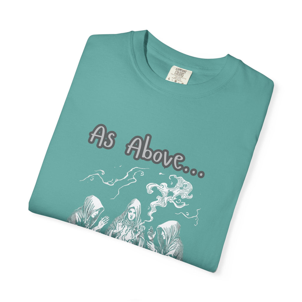 As Above So Below Ritual Scene T-Shirt | Occult Witchcraft Illustration - Erudition Designs