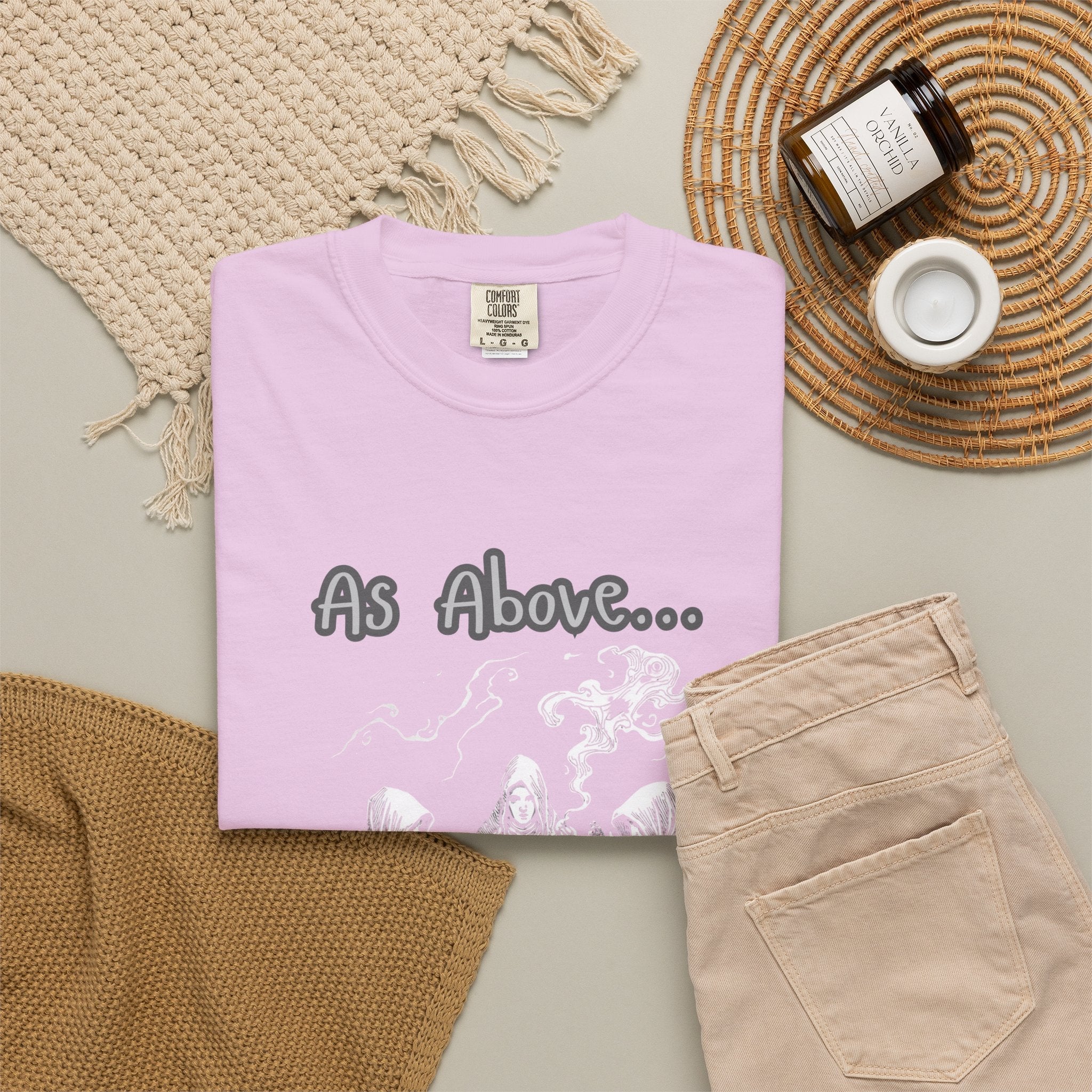 As Above So Below Ritual Scene T-Shirt | Occult Witchcraft Illustration - Erudition Designs