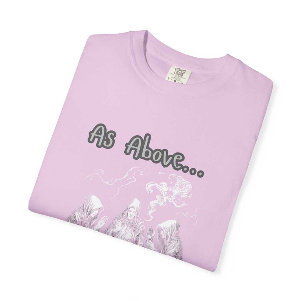 As Above So Below Ritual Scene T-Shirt | Occult Witchcraft Illustration - Erudition Designs
