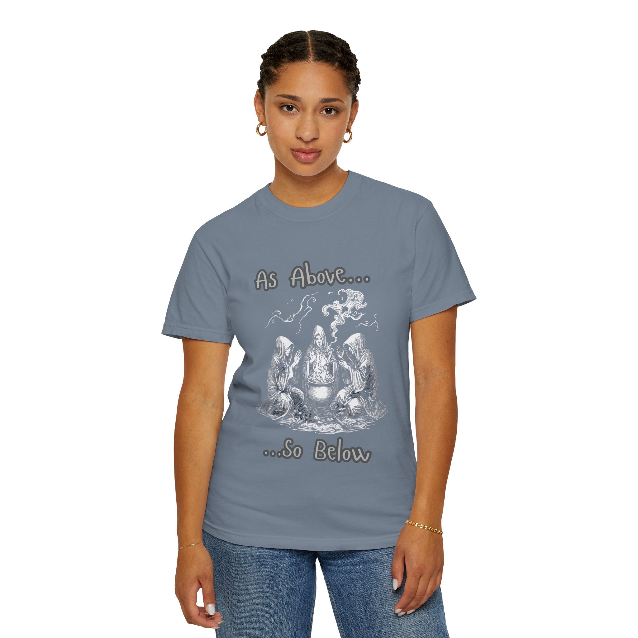 As Above So Below Ritual Scene T-Shirt | Occult Witchcraft Illustration - Erudition Designs