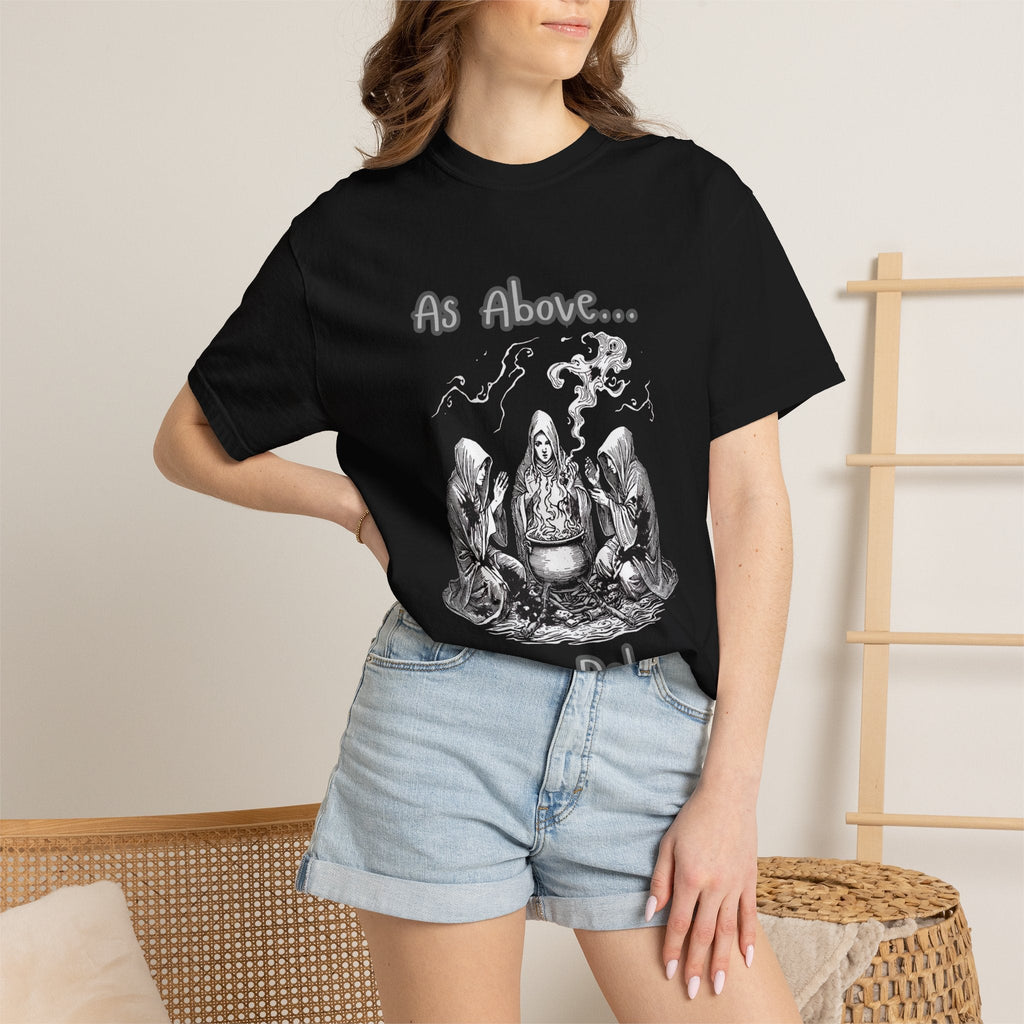 As Above So Below Ritual Scene T-Shirt | Occult Witchcraft Illustration - Erudition Designs