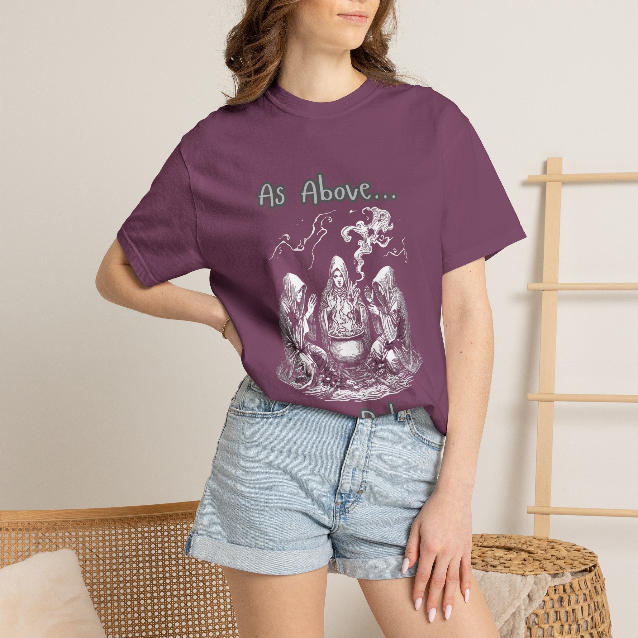 As Above So Below Ritual Scene T-Shirt | Occult Witchcraft Illustration - Erudition Designs