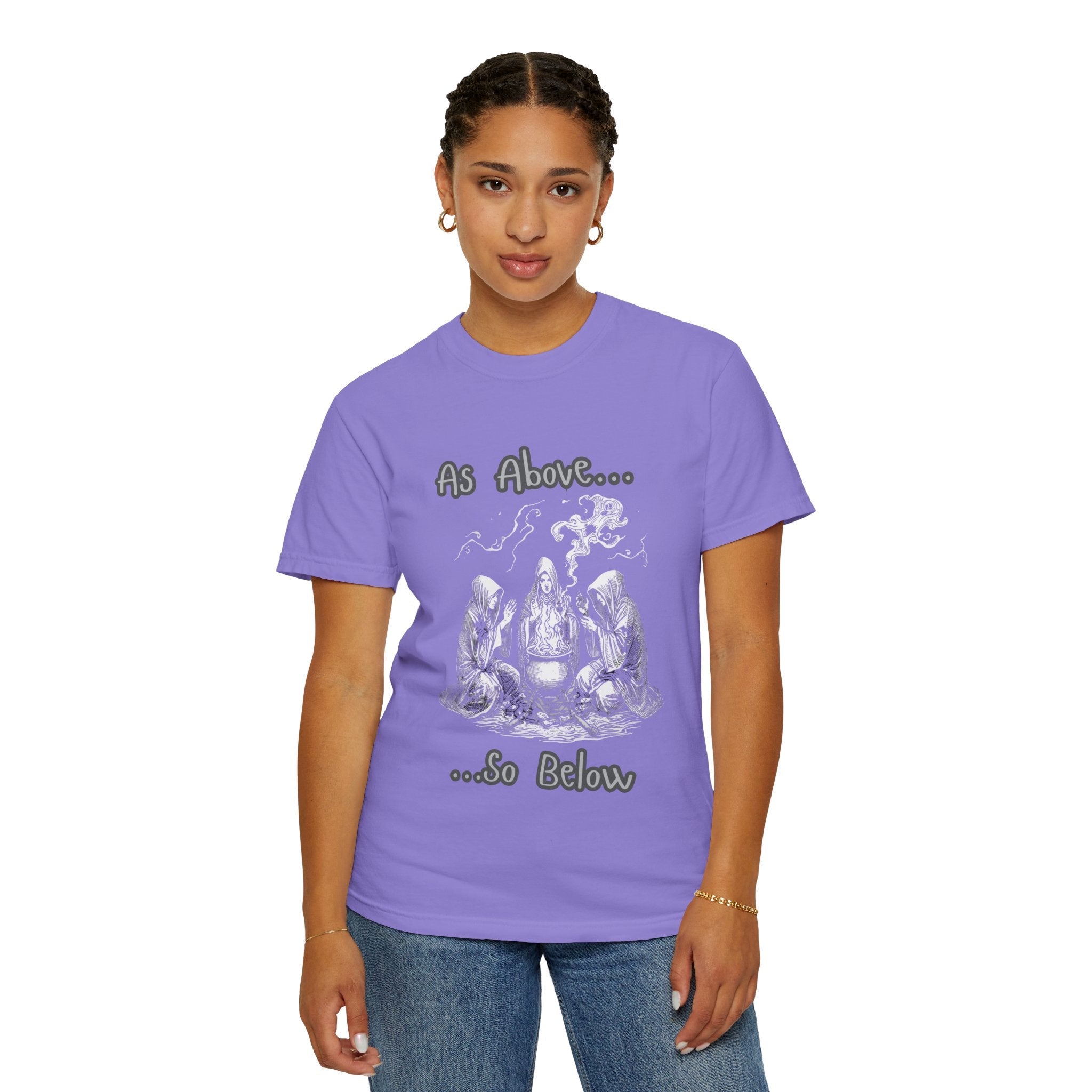 As Above So Below Ritual Scene T-Shirt | Occult Witchcraft Illustration - Erudition Designs