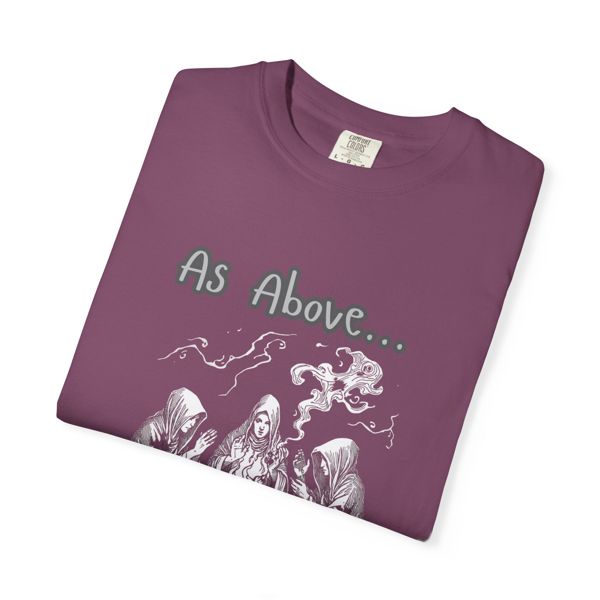 As Above So Below Ritual Scene T-Shirt | Occult Witchcraft Illustration - Erudition Designs