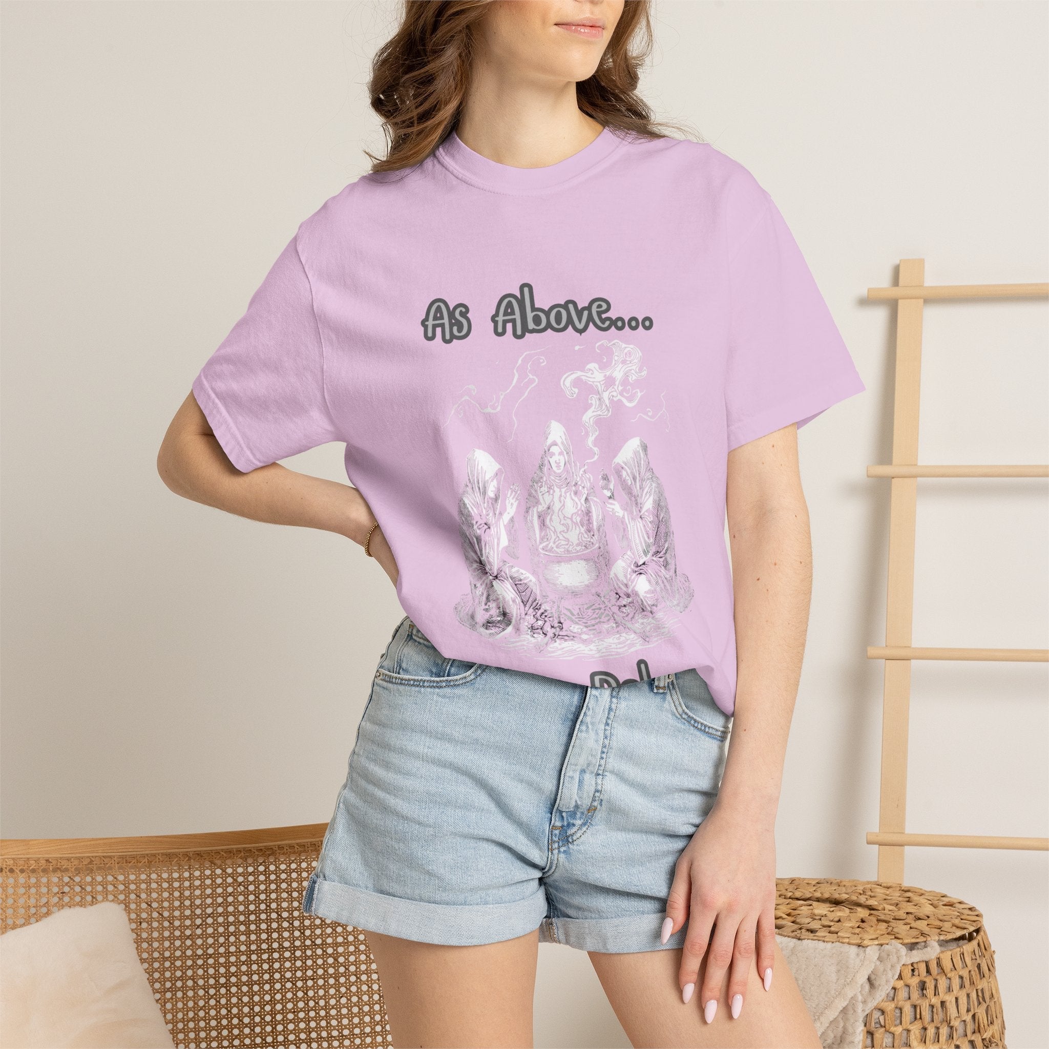 As Above So Below Ritual Scene T-Shirt | Occult Witchcraft Illustration - Erudition Designs