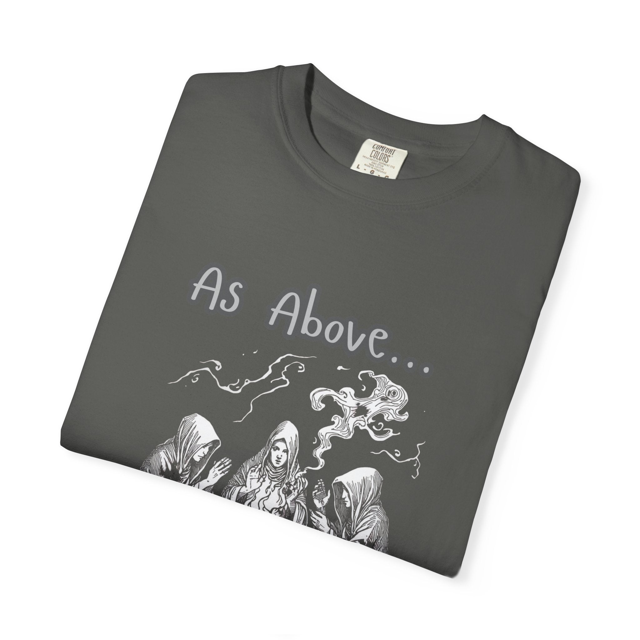 As Above So Below Ritual Scene T-Shirt | Occult Witchcraft Illustration - Erudition Designs
