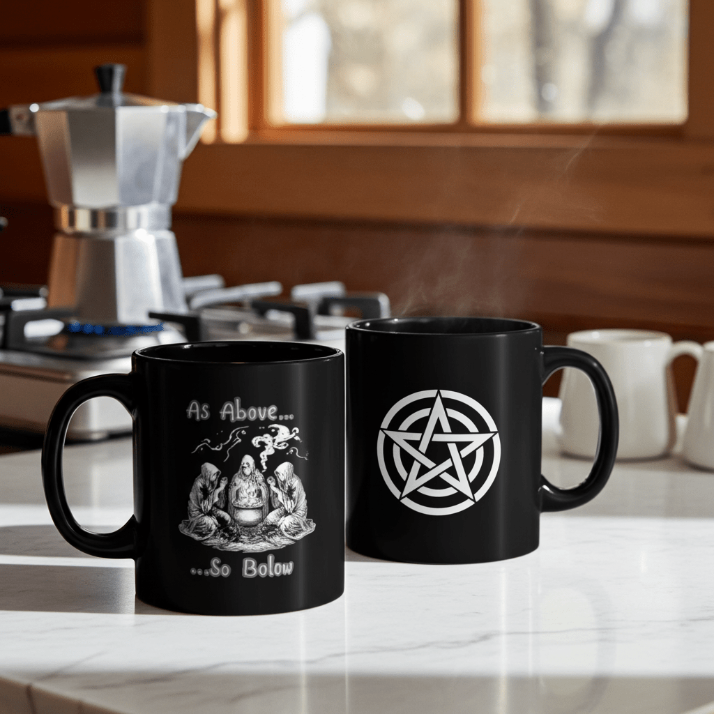 As Above So Below witch coven mug | Black Ceramic Mug - Erudition Designs