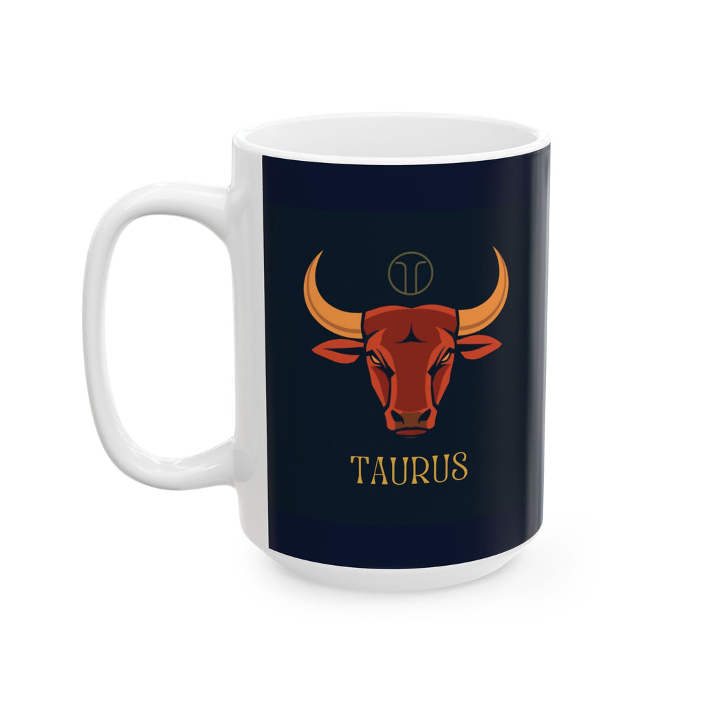 Astrology Taurus Ceramic Mug – Zodiac Bull Horoscope Coffee Cup (11oz, 15oz) - Erudition Designs