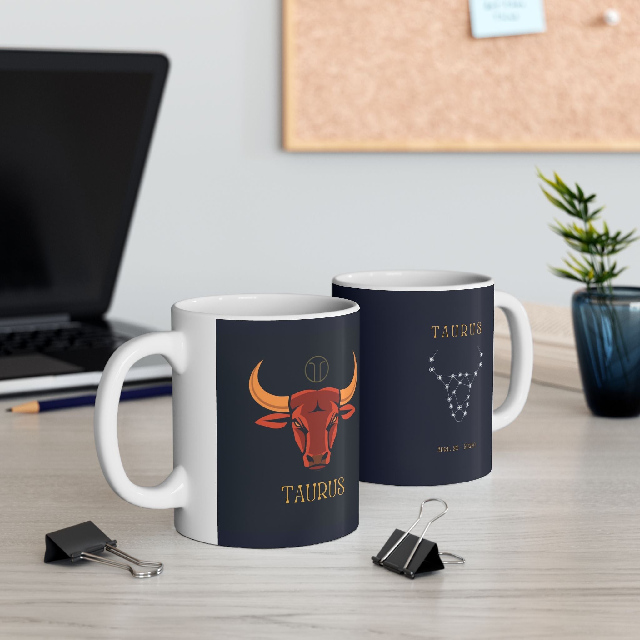 Astrology Taurus Ceramic Mug – Zodiac Bull Horoscope Coffee Cup (11oz, 15oz) - Erudition Designs