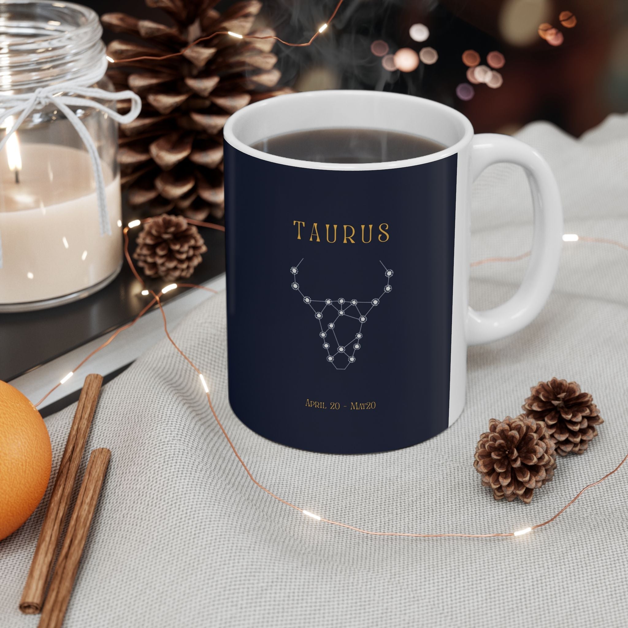 Astrology Taurus Ceramic Mug – Zodiac Bull Horoscope Coffee Cup (11oz, 15oz) - Erudition Designs