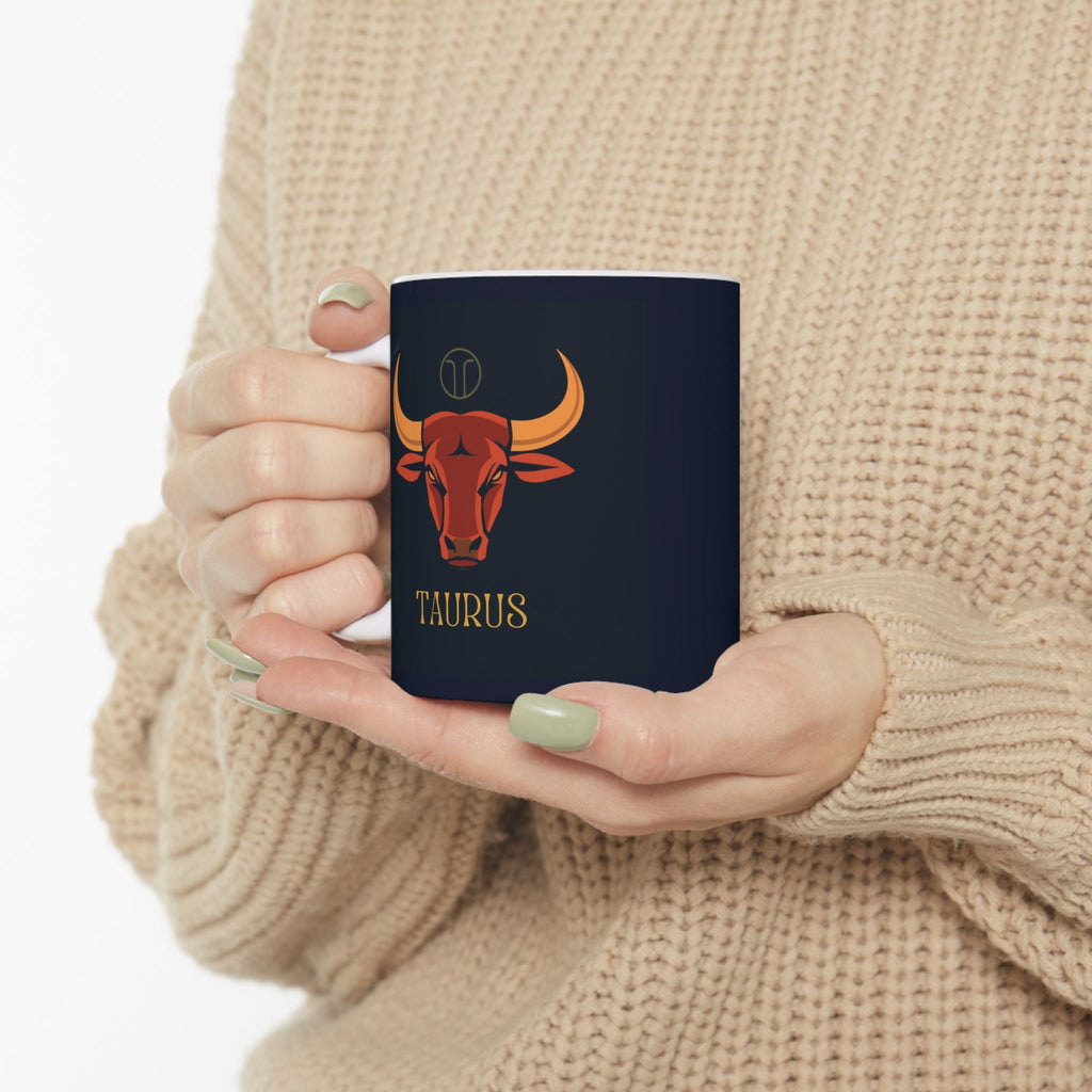 Astrology Taurus Ceramic Mug – Zodiac Bull Horoscope Coffee Cup (11oz, 15oz) - Erudition Designs