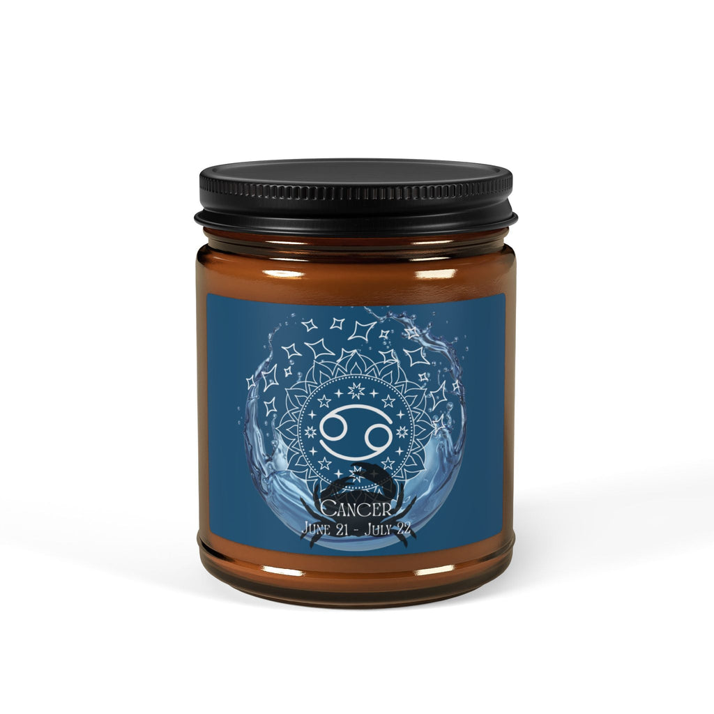 Cancer Zodiac Soy Candle — Amber Jar Scented Candle - Erudition Designs