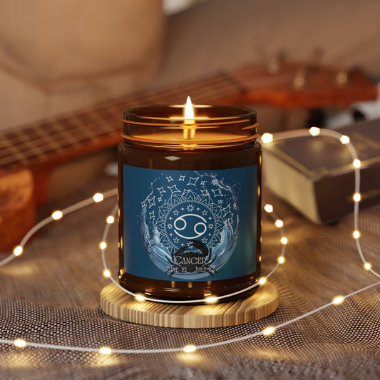 Cancer Zodiac Soy Candle — Amber Jar Scented Candle - Home Decor - Printify