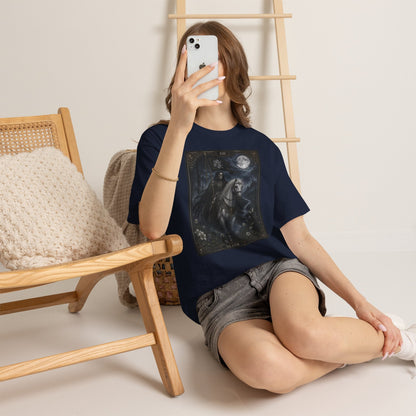 Death Tarot Card T-Shirt — Gothic Moonlit Horseman Tee - T-Shirt - Printify