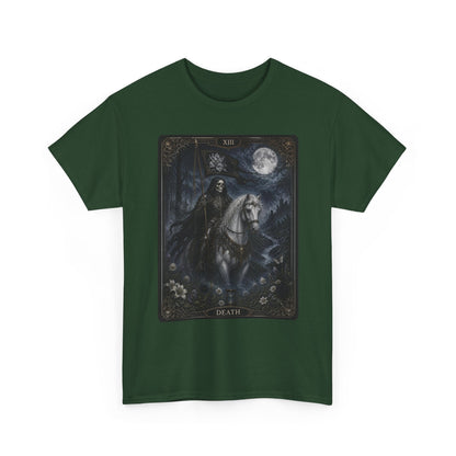 Death Tarot Card T-Shirt — Gothic Moonlit Horseman Tee - T-Shirt - Printify