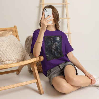 Death Tarot Card T-Shirt — Gothic Moonlit Horseman Tee - T-Shirt - Printify