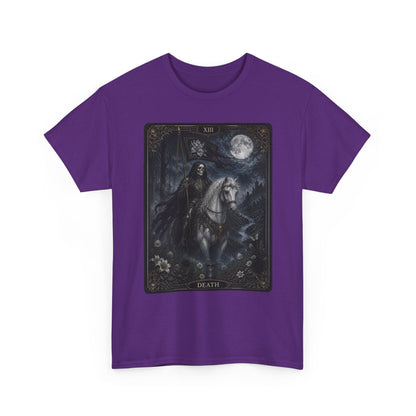 Death Tarot Card T-Shirt — Gothic Moonlit Horseman Tee - T-Shirt - Printify