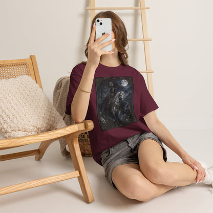 Death Tarot Card T-Shirt — Gothic Moonlit Horseman Tee - T-Shirt - Printify