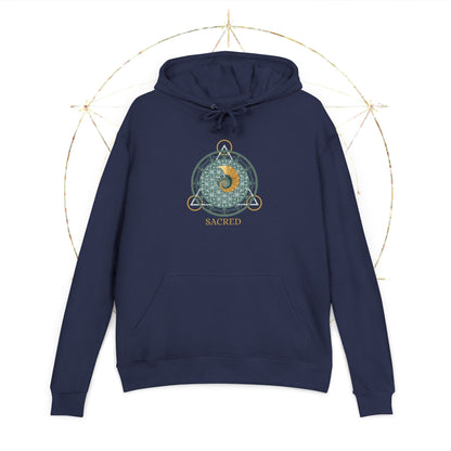 Geometric Mandala Nautilus Hoodie | Geometric Mandala, Crescent Moon - Hoodie - Printify