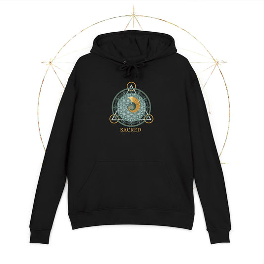 Geometric Mandala Nautilus Hoodie | Geometric Mandala, Crescent Moon - Hoodie - Printify