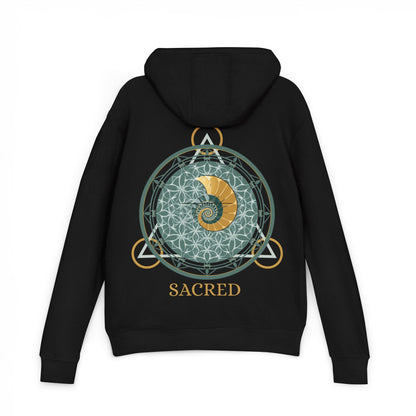 Geometric Mandala Nautilus Hoodie | Geometric Mandala, Crescent Moon - Hoodie - Printify
