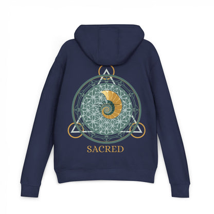Geometric Mandala Nautilus Hoodie | Geometric Mandala, Crescent Moon - Hoodie - Printify