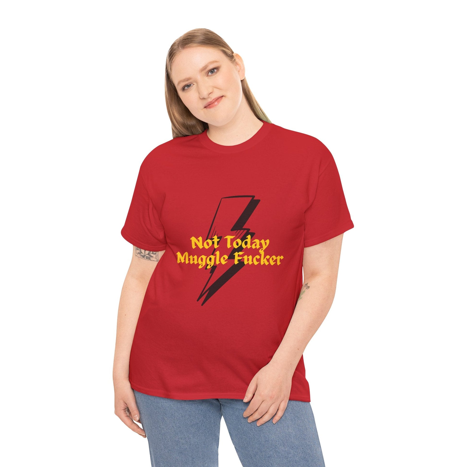Graphic Tee — "Not Today Muggle F***er" Lightning Bolt Punk Shirt - Erudition Designs