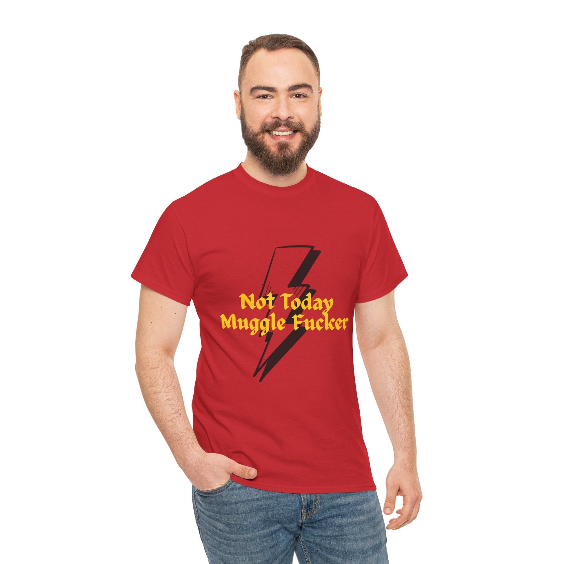 Graphic Tee — "Not Today Muggle F***er" Lightning Bolt Punk Shirt - Erudition Designs
