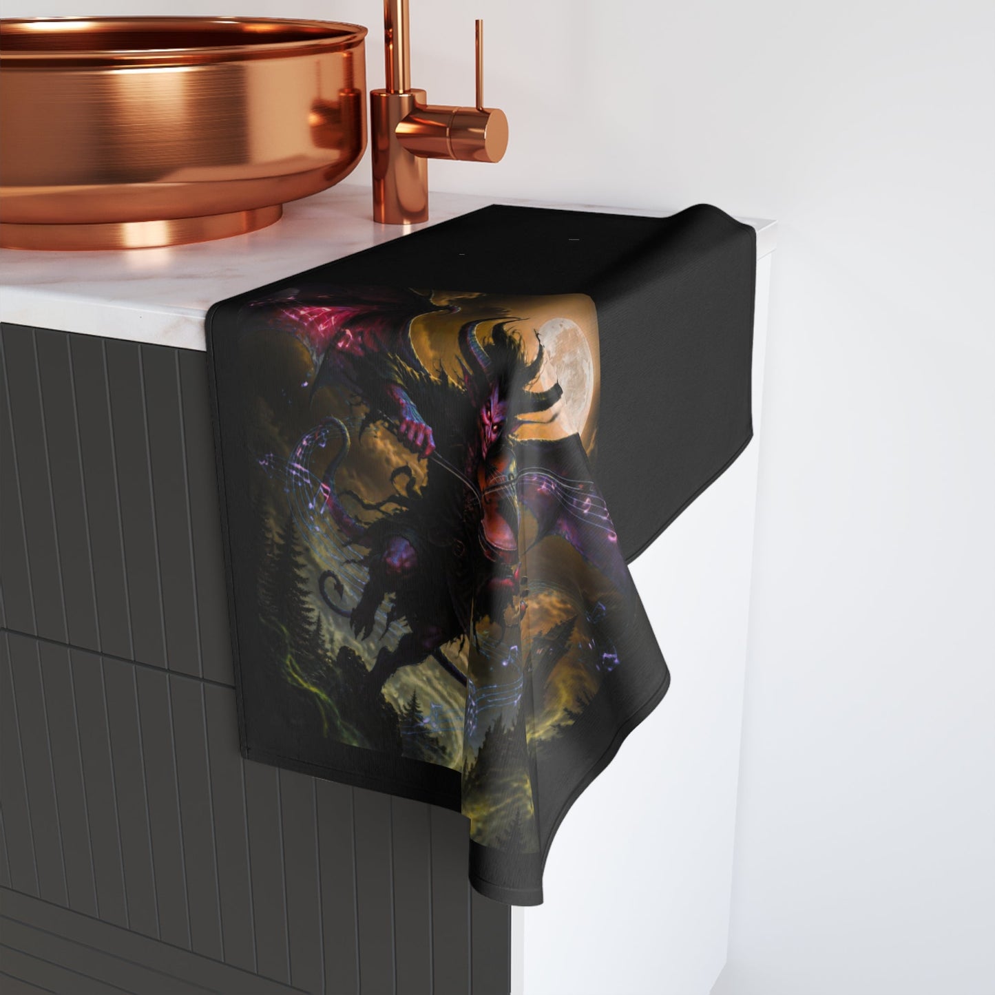 Hand Towel — Demonic Musician - Home Decor - Printify