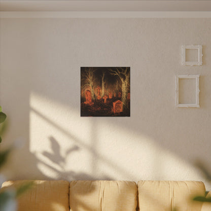 Haunted Graveyard Canvas Print — Spooky Cemetery Wall Art for Halloween - Canvas - Printify