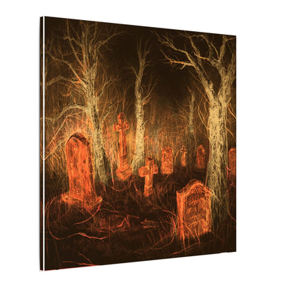 Haunted Graveyard Canvas Print — Spooky Cemetery Wall Art for Halloween - Canvas - Printify