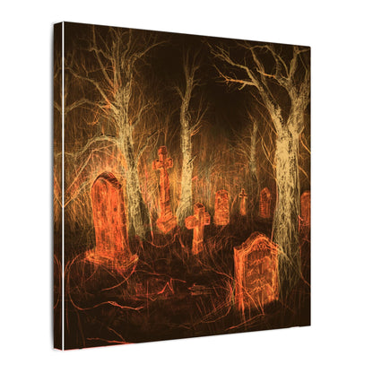 Haunted Graveyard Canvas Print — Spooky Cemetery Wall Art for Halloween - Canvas - Printify