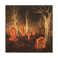 Haunted Graveyard Canvas Print — Spooky Cemetery Wall Art for Halloween - Canvas - Printify
