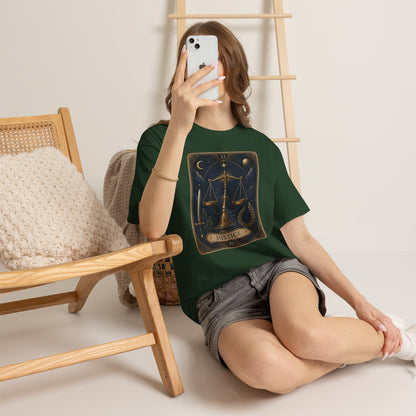 Justice Tarot T‑Shirt — Tarot Card Graphic Tee - T-Shirt - Printify