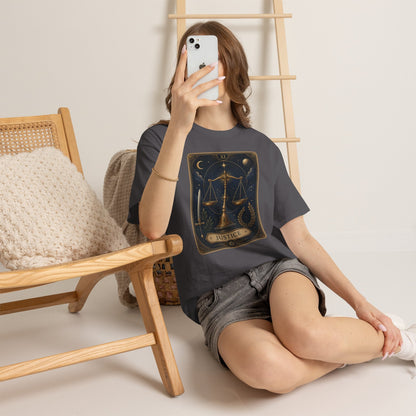 Justice Tarot T‑Shirt — Tarot Card Graphic Tee - T-Shirt - Printify