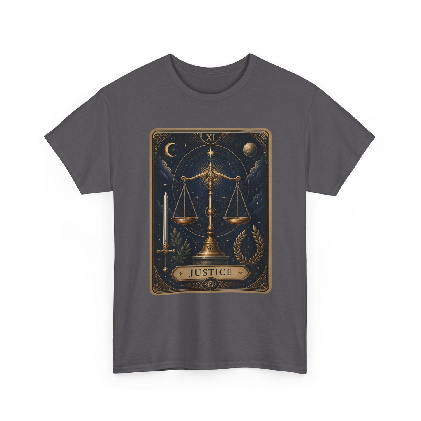 Justice Tarot T‑Shirt — Tarot Card Graphic Tee - T-Shirt - Printify