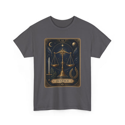 Justice Tarot T‑Shirt — Tarot Card Graphic Tee - T-Shirt - Printify