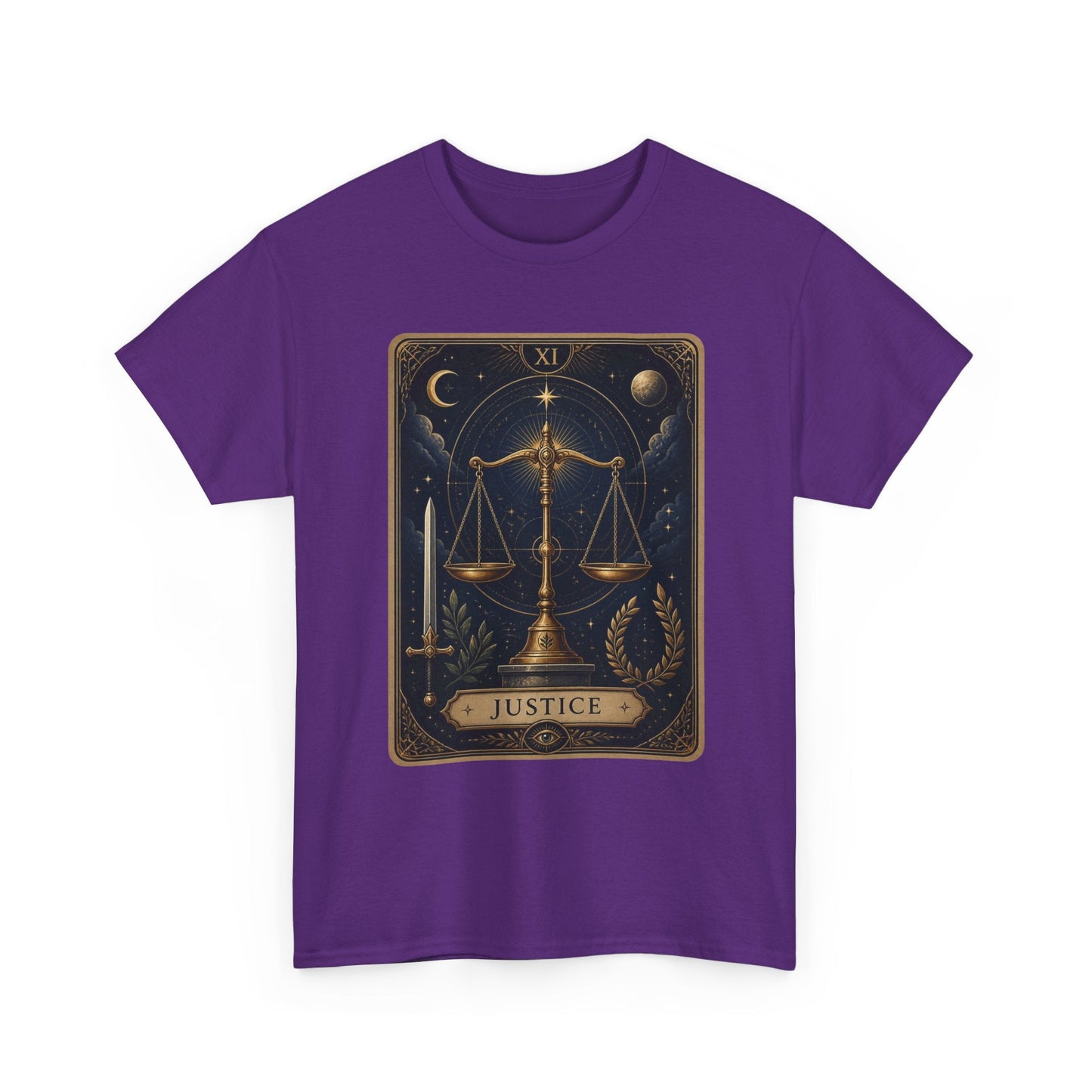 Justice Tarot T‑Shirt — Tarot Card Graphic Tee - T-Shirt - Printify