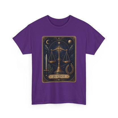 Justice Tarot T‑Shirt — Tarot Card Graphic Tee - T-Shirt - Printify