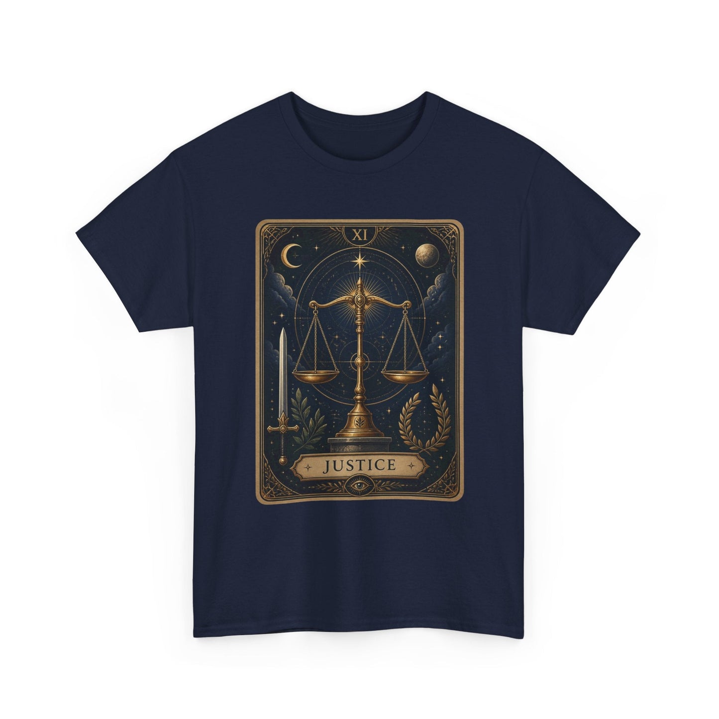 Justice Tarot T‑Shirt — Tarot Card Graphic Tee - T-Shirt - Printify