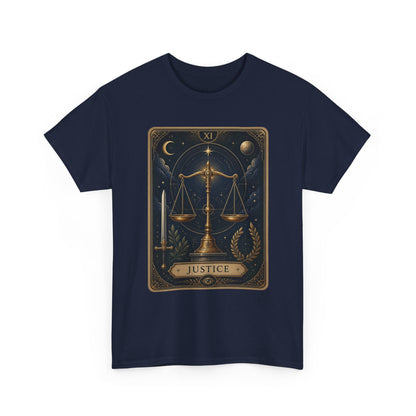 Justice Tarot T‑Shirt — Tarot Card Graphic Tee - T-Shirt - Printify