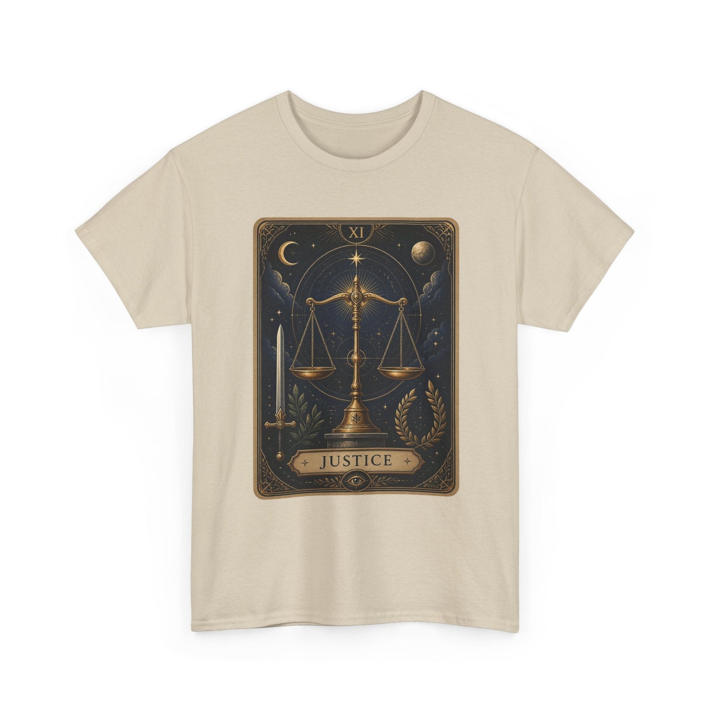Justice Tarot T‑Shirt — Tarot Card Graphic Tee - T-Shirt - Printify