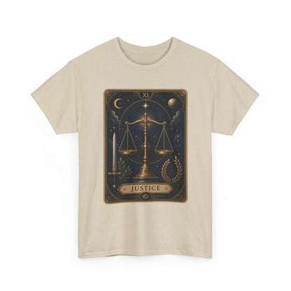 Justice Tarot T‑Shirt — Tarot Card Graphic Tee - T-Shirt - Printify