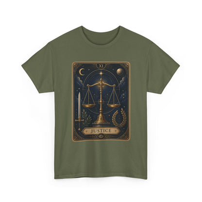 Justice Tarot T‑Shirt — Tarot Card Graphic Tee - T-Shirt - Printify