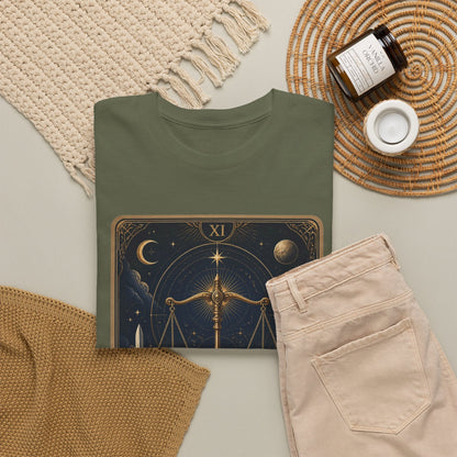 Justice Tarot T‑Shirt — Tarot Card Graphic Tee - T-Shirt - Printify
